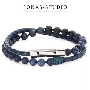Jonas Studio Dakota Blue Beaded & Leather Bracelet 198$